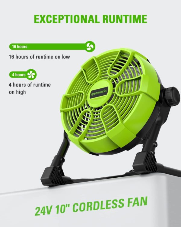 Greenworks 24V 11" (5-Speed) Fan (500 CFM), Tool-Only 2