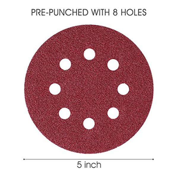 5-Inch 8-Hole Hook and Loop Sanding Discs 70PCS 4